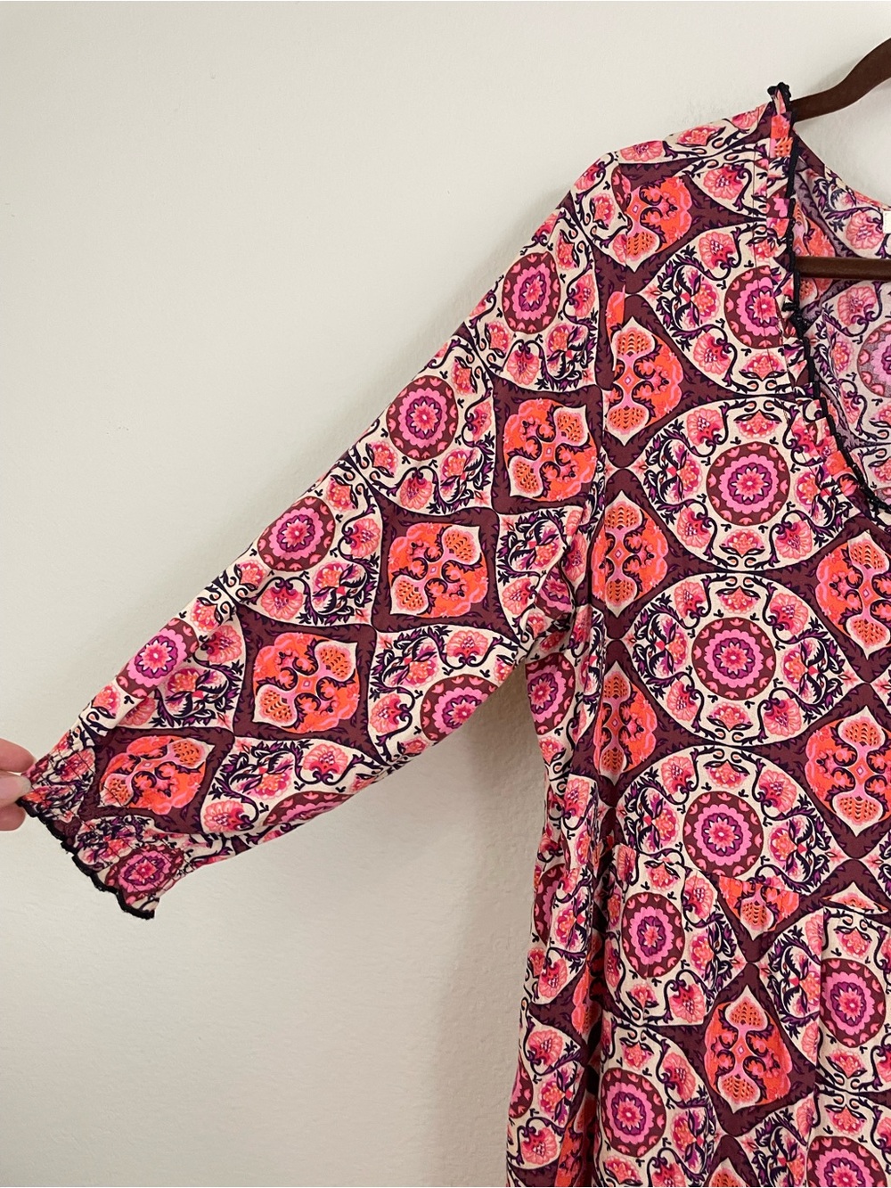 Natural Life Floral Babydoll Relaxed Knee Length Dress Size Large Boho - Picture 3 of 6
